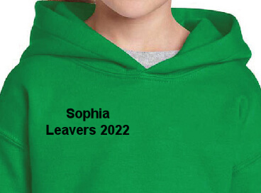 Embroidered hoodie logo